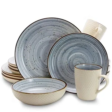 Elama Luxurious Stoneware Dinnerware Set - 16 Pieces