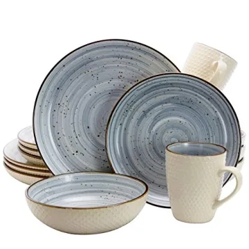 Elama Luxurious Stoneware Dinnerware Set - 16 Pieces
