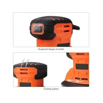 Compact Mouse Sander with 12 Sandpapers & Dust Control