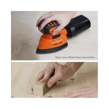 Compact Mouse Sander with 12 Sandpapers & Dust Control