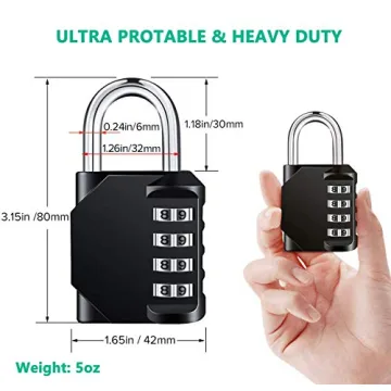 AIHYTU Waterproof 4 Digit Combination Lock for Gym Use