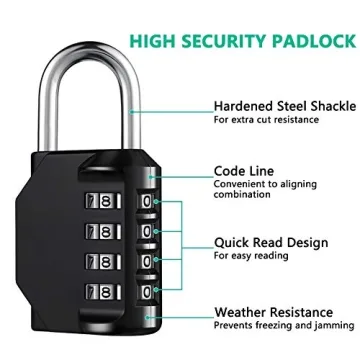 AIHYTU Waterproof 4 Digit Combination Lock for Gym Use