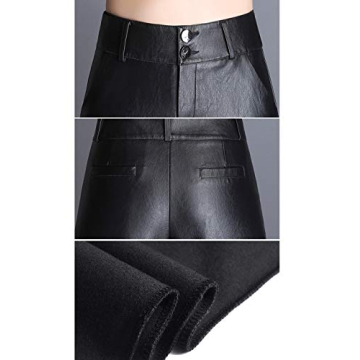 HaoMay Women's High Waist Wide Leg Faux Leather Pants