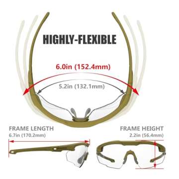 HTS HUNTERSKY HTS ballistic Glasses men S57 safety glasses tactical glasses, eye protection for shooting range OSHA Medical Dental