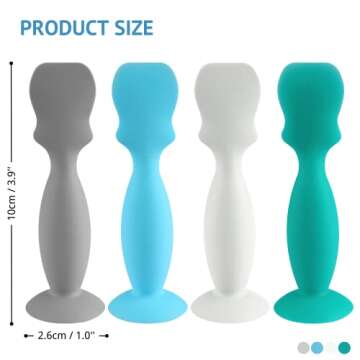 4 Pack Baby Diaper Cream Brush, Diaper Cream Spatula Applicator Silicone Baby Butt Paste Spatula for Babies, Newborn (Blue,Green,Gray,White)