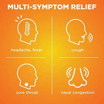 Amazon Basic Care Daytime Cold and Flu Relief, Non-Drowsy, Liquid Medicine, Original Flavor, 12 fl o...