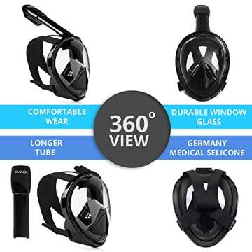 DIVELUX Full Face Snorkel Mask - 180° Panoramic View