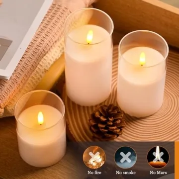 Stylish Glass LED Flameless Candles with Remote Controls