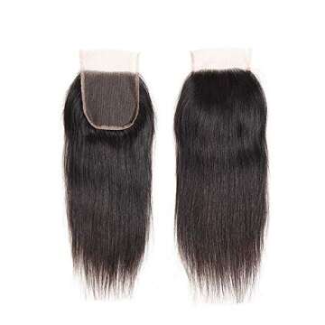 Straight Lace Closure Human Hair 4x4 HD Lace Closure 10 Inch Unprocessed Brazilian Virgin Hair Lace ...