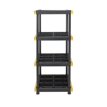 Durable BLACK & YELLOW Heavy Duty 4-Tier Storage Unit