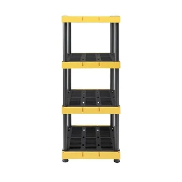 Durable BLACK & YELLOW Heavy Duty 4-Tier Storage Unit