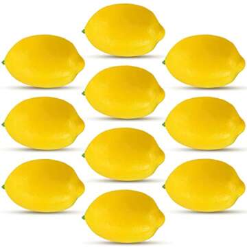 JEDFORE 10pcs Artificial Lemons Simulation Lifelike Lemons Fake Fruit for Home Kitchen Wedding Party...