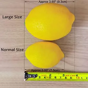 JEDFORE 10pcs Artificial Lemons Simulation Lifelike Lemons Fake Fruit for Home Kitchen Wedding Party Decoration Photography (Big Size, Yellow)