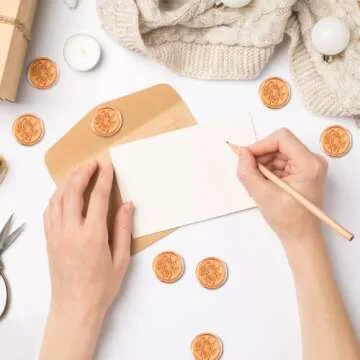 50 Pieces Wax Seal Stickers, 30 mm/1.18" Adhesive Wax Seal Stickers Wax Seals for Envelopes Letters Wedding Invitations - Self Adhesive Wax Seals for Christmas Birthday Themed Party Supplies