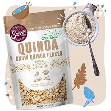 Suncore Foods Organic Snow Quinoa Flakes, Gluten-Free, Non-GMO, 8oz (1 Pack)