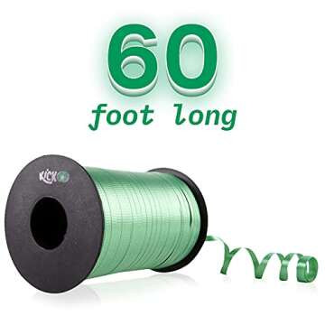 Kicko Curling Ribbon - 12 Pack of Ribbons for Crafts and Gift Wrapping in Rainbow Colors - 60-ft Rolls Versatile Ribbon for Balloons, Hair, Arts, and Decorations - Ideal Curly Ribbon for Parties