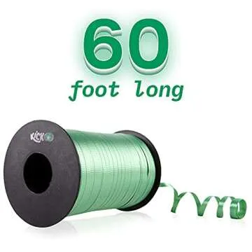 Kicko Curling Ribbon - 12 Pack of Ribbons for Crafts and Gift Wrapping in Rainbow Colors - 60-ft Rolls Versatile Ribbon for Balloons, Hair, Arts, and Decorations - Ideal Curly Ribbon for Parties