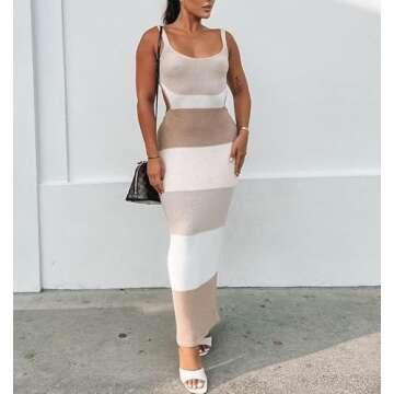 Flattering Women Backless Maxi Dress for Summer Party