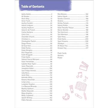 Amazing People: Inspiring Artists and Performers Activity Workbook for Kids, 1st Grade, 2nd Grade, 3rd Grade Children's Activity Book With Flash Cards, Puzzles, Games, and Stickers