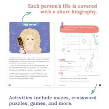 Amazing People: Inspiring Artists and Performers Activity Workbook for Kids, 1st Grade, 2nd Grade, 3rd Grade Children's Activity Book With Flash Cards, Puzzles, Games, and Stickers