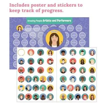 Amazing People: Inspiring Artists and Performers Activity Workbook for Kids, 1st Grade, 2nd Grade, 3rd Grade Children's Activity Book With Flash Cards, Puzzles, Games, and Stickers