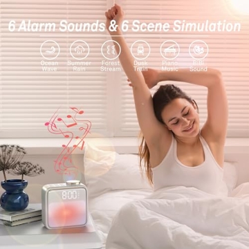 AIRIVO Alarm Clock Night Lights with Soothing Sound Options