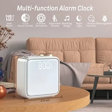 AIRIVO Alarm Clock Night Lights with Soothing Sound Options