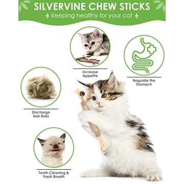 Natural Silvervine Cat Chew Toys for Dental Care & Stress Relief