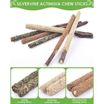 Natural Silvervine Cat Chew Toys for Dental Care & Stress Relief