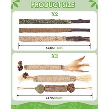 Natural Silvervine Cat Chew Toys for Dental Care & Stress Relief