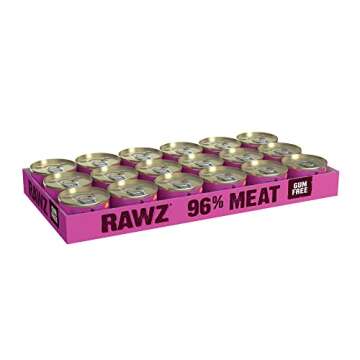 Rawz Natural Premium Pate Canned Cat Wet Food - Made with Real Meat Ingredients No BPA or Gums -3 oz Cans (Case Pack of 18) (Rabbit)