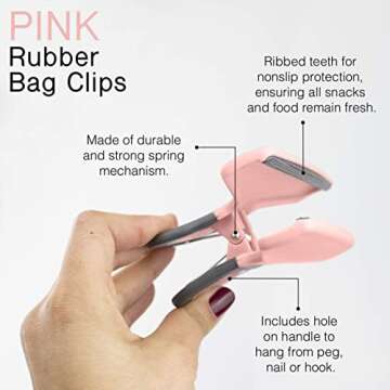 COOK WITH COLOR Food Clips - Wide Heavy Duty Chip Clips, Large Bag Clips for Food Storage with Air T...