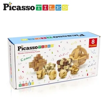 Interlocking Sensory Wooden Burr Cube Toy