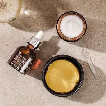 MIZON Multifunction Total Care Set Skincare routine with 24K Gold Snail Eye Patches (30 pairs) All in One Snail Repair Cream (2.53Fl Oz) and Snail Repair Intensive Ampoule (1.01Fl Oz)