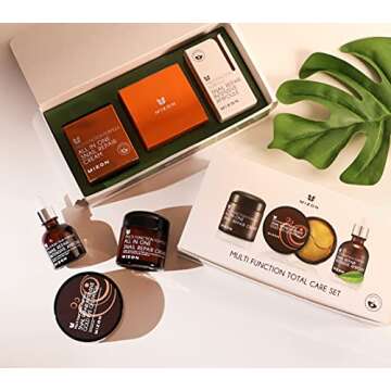 MIZON Multifunction Total Care Set Skincare routine with 24K Gold Snail Eye Patches (30 pairs) All in One Snail Repair Cream (2.53Fl Oz) and Snail Repair Intensive Ampoule (1.01Fl Oz)