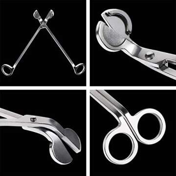 Yoodelife Candle Wick Trimmer, Polished Stainless Steel Wick Clipper Cutter - Reaches Deep Into Candles to Cut Spent Wicks, Allow Cleaner Burn and Prevent Soot Buildup