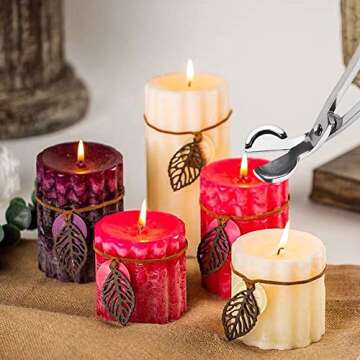 Yoodelife Candle Wick Trimmer, Polished Stainless Steel Wick Clipper Cutter - Reaches Deep Into Candles to Cut Spent Wicks, Allow Cleaner Burn and Prevent Soot Buildup