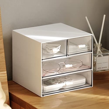 Vowcarol Desktop Organizer with 4 Clear Drawers
