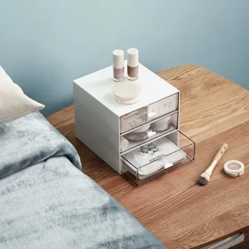 Vowcarol Desktop Organizer with 4 Clear Drawers