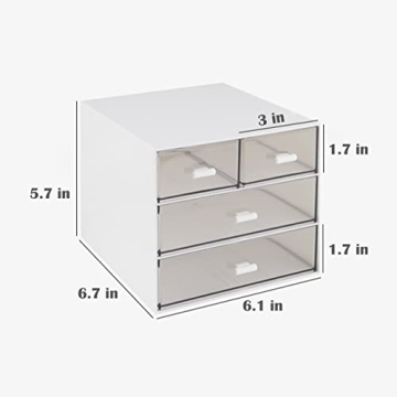 Vowcarol Desktop Organizer with 4 Clear Drawers
