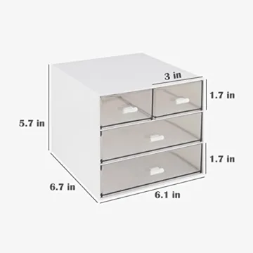 Vowcarol Desktop Organizer with 4 Clear Drawers