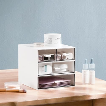 Vowcarol Desktop Organizer with 4 Clear Drawers