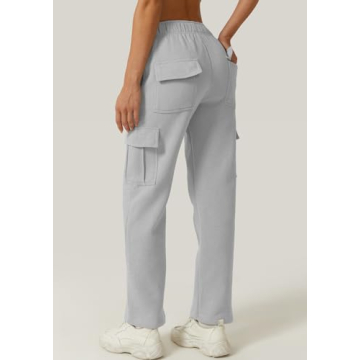 Buy QINSEN Cozy Grey Sweatpants with 6 Pockets for Women