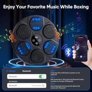Music Boxing Machine for Adults - Wall Mounted Bluetooth Workout Equipment