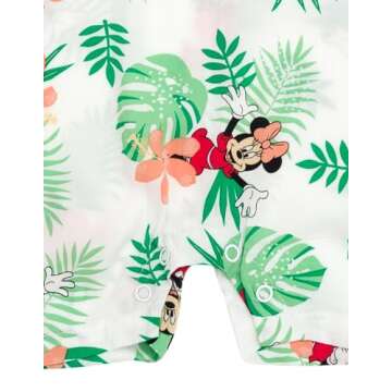 Disney Mickey Mouse Minnie Mouse Hawaiian Matching Family Hawaiian Button Down Shirt Adult