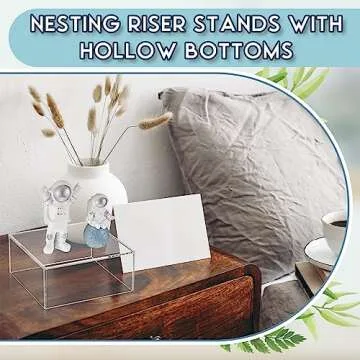 Sintuff Buffet Risers 5 Pcs Acrylic Food Display Cube for Buffet Table Dessert Cake Jewelry Figures Show Decor Acrylic Cube Boxes Nesting Risers with Hollow Bottoms(Clear,6/7/8/9/10inch)