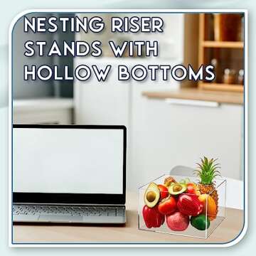 Sintuff Buffet Risers 5 Pcs Acrylic Food Display Cube for Buffet Table Dessert Cake Jewelry Figures Show Decor Acrylic Cube Boxes Nesting Risers with Hollow Bottoms(Clear,6/7/8/9/10inch)