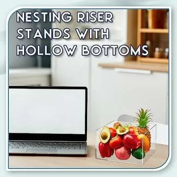 Sintuff Buffet Risers 5 Pcs Acrylic Food Display Cube for Buffet Table Dessert Cake Jewelry Figures Show Decor Acrylic Cube Boxes Nesting Risers with Hollow Bottoms(Clear,6/7/8/9/10inch)