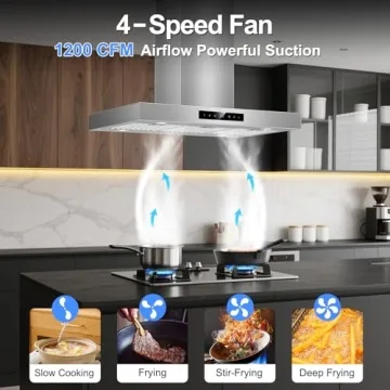 36" Island Range Hood with 1200 CFM and Gesture Control