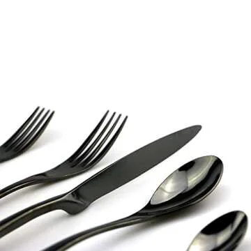JASHII 20 Piece Black Flatware Set for Stylish Dining